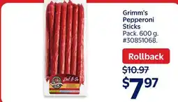Walmart Grimm's Pepperoni Sticks offer