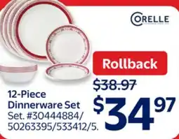 Walmart 12 Piece Dinnerware Set offer