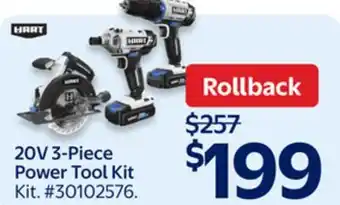 Walmart 20V 3-Piece power Tool Kit offer