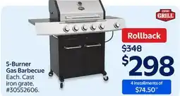 Walmart 5-Burner Gas Barbecue offer