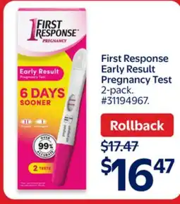 Walmart First Response Early Result pregnancy Test offer
