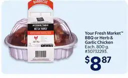Walmart Your Fresh Market BBQ or Herb & Garlic Chicken offer