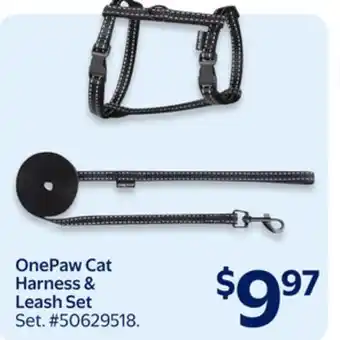 Walmart OnePaw Cat Harness & Leash Set offer