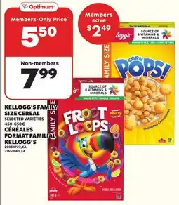 Independent Grocer KELLOGG'S FAMILY SIZE CEREAL, 450-650 G offer