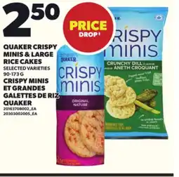 Independent Grocer QUAKER CRISPY MINIS & LARGE RICE CAKES, 90-173 G offer