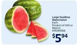 Walmart Large Seedless Watermelon offer