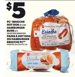 Independent Grocer PC BRIOCHE HOT DOG, 8'S OR HAMBURGER BUNS, 6'S offer