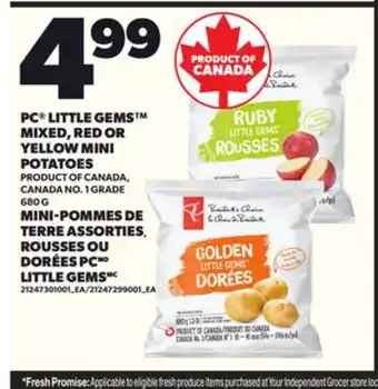Independent Grocer PC LITTLE GEMS MIXED, RED OR YELLOW MINI POTATOES, 680 G offer