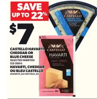 Independent Grocer CASTELLO HAVARTI, CHEDDAR OR BLUE CHEESE, 125-200G offer
