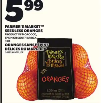 Independent Grocer FARMER'S MARKET SEEDLESS ORANGES, 3lb offer