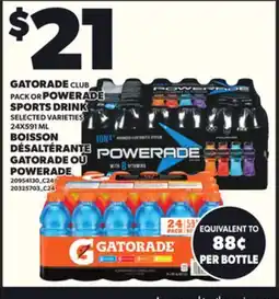 Independent Grocer GATORADE CLUB PACK OR POWERADE SPORTS DRINK, 24X591 ML offer