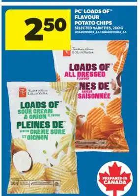 Real Canadian Superstore PC LOADS OF FLAVOUR POTATO CHIPS, 200 G offer