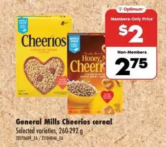 Real Canadian Superstore GENERAL MILLS CHEERIOS CEREAL, 260-292 G offer