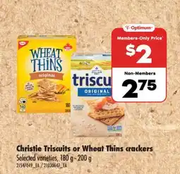 Real Canadian Superstore CHRISTIE TRISCUITS OR WHEAT THINS CRACKERS, 180 G - 200 G offer