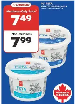 Real Canadian Superstore PC FETA, 400 G offer