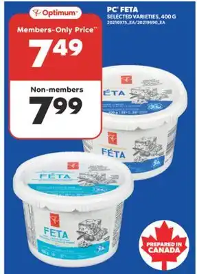 Real Canadian Superstore PC FETA, 400 G offer