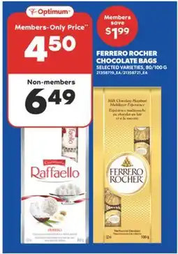 Real Canadian Superstore FERRERO ROCHER CHOCOLATE BAGS, 80/100 G offer