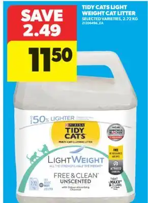 Real Canadian Superstore TIDY CATS LIGHT WEIGHT CAT LITTER, 2.72 KG offer