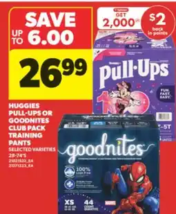 Real Canadian Superstore HUGGIES PULL-UPS OR GOODNITES CLUB PACK TRAINING PANTS, 28-74' S offer