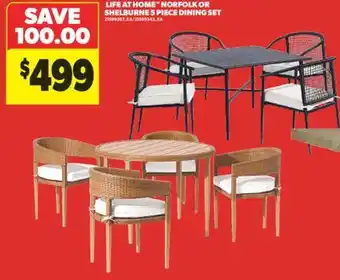 Real Canadian Superstore LIFE AT HOME NORFOLK OR SHELBURNE 5 PIECE DINING SET offer