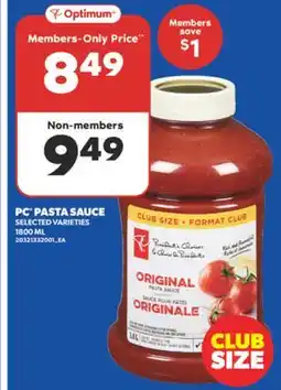 Real Canadian Superstore PC PASTA SAUCE, 1800 ML offer
