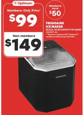 Real Canadian Superstore FRIGIDAIRE ICE MAKER BLACK, 26 LB offer