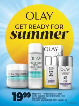Real Canadian Superstore OLAY PRIME + PROTECT FACIAL SPF LOTION, GENTLE CLEANSING BALM OR EXFOLIATING TONER offer