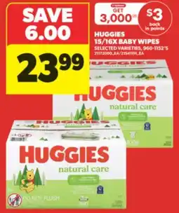 Real Canadian Superstore HUGGIES 15/16X BABY WIPES, 960-1152' S offer