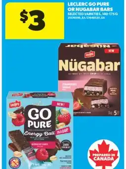 Real Canadian Superstore LECLERC GO PURE OR NUGABAR BARS, , 140-175 G offer