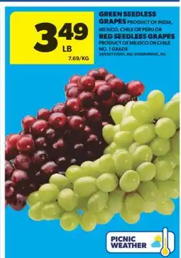 Real Canadian Superstore GREEN SEEDLESS GRAPES OR RED SEEDLESS GRAPES offer