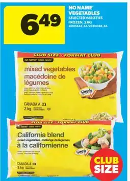 Real Canadian Superstore NO NAME VEGETABLES, 2 KG offer