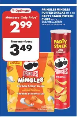 Real Canadian Superstore PRINGLES MINGLES PUFFED SNACKS 155 G OR PARTY STACK POTATO CHIPS 194/203 G offer