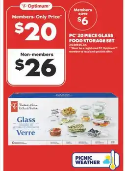Real Canadian Superstore PC 20 PIECE GLASS FOOD STORAGE SET offer