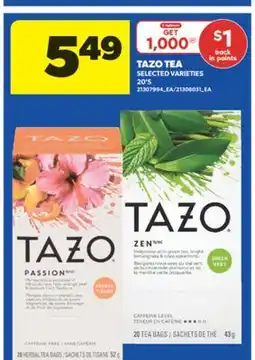 Real Canadian Superstore TAZO TEA, 20' S offer