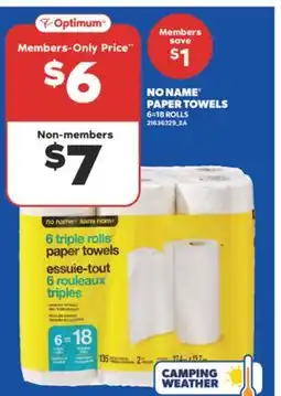 Real Canadian Superstore NO NAME PAPER TOWELS, 6 = 18 ROLLS offer