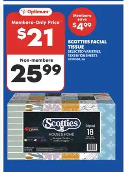 Real Canadian Superstore SCOTTIES FACIAL TISSUE, 18X88/126 SHEETS offer