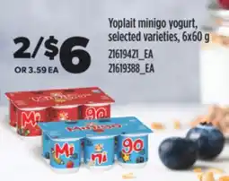 Real Canadian Superstore YOPLAIT MINIGO YOGURT, 6x60 G offer