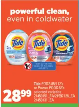 Real Canadian Superstore TIDE PODS, 85/112' S OR POWER PODS, 63' S offer