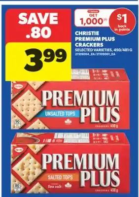 Real Canadian Superstore CHRISTIE PREMIUM PLUS CRACKERS, 450/481 G offer