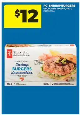 Real Canadian Superstore PC SHRIMP BURGERS, 452 G offer