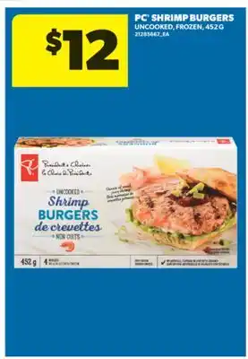 Real Canadian Superstore PC SHRIMP BURGERS, 452 G offer
