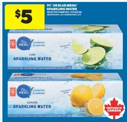 Real Canadian Superstore PC OR BLUE MENU SPARKLING WATER, 12X355 ML offer