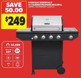 Real Canadian Superstore EVERYDAY ESSENTIALS 4 + 1 BURNER PROPANE BBQ GRILL offer