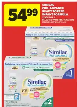 Real Canadian Superstore SIMILAC PRO-ADVANCE READY TO FEED INFANT FORMULA STAGE 1 OR 2, 16X235 ML offer
