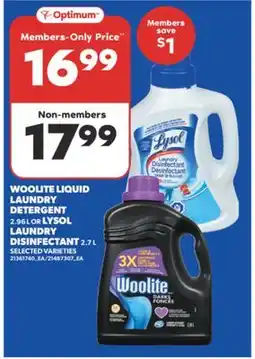 Real Canadian Superstore WOOLITE LIQUID LAUNDRY DETERGENT 2.96 L OR LYSOL LAUNDRY DISINFECTANT 2.7 L offer