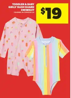 Real Canadian Superstore TODDLER & BABY GIRLS' RASH GUARD SWIMSUIT offer