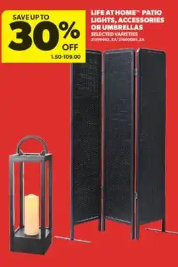Real Canadian Superstore LIFE AT HOME PATIO LIGHTS, ACCESSORIES OR UMBRELLAS offer
