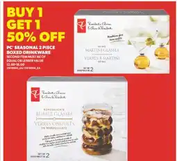Real Canadian Superstore PC SEASONAL 2 PIECE BOXED DRINKWARE offer