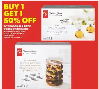 Real Canadian Superstore PC SEASONAL 2 PIECE BOXED DRINKWARE offer