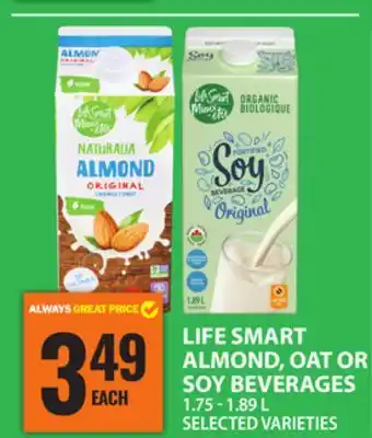 Food Basics LIFE SMART ALMOND, OAT OR SOY BEVERAGES offer
